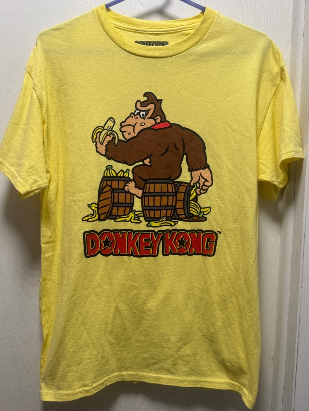 Nintendo Donkey Kong Yellow Graphic Tee with Barrel Art